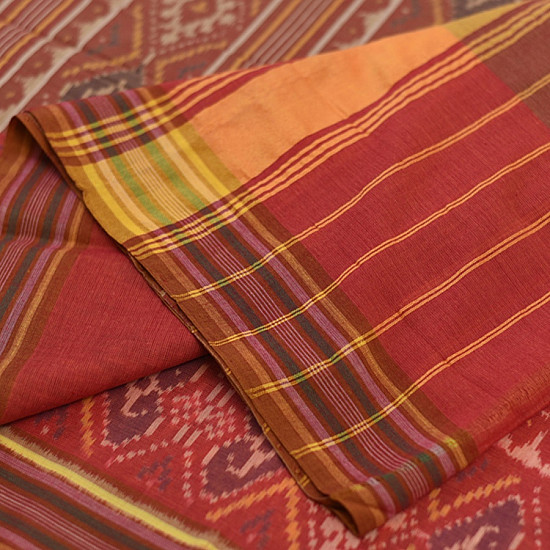 shop Patola cotton Handwoven Saree - Light Brown