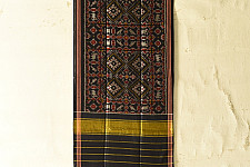 Rasika . रसिका ~ Handloom Patola Silk Cotton Stole - Black