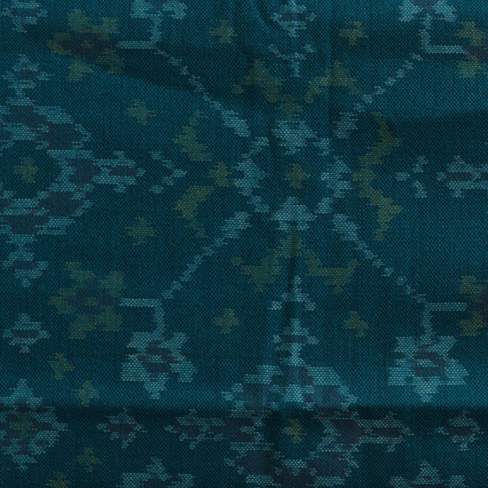 shop Handwoven Woolen Ikat Patola Shawl ~ Teal Blue