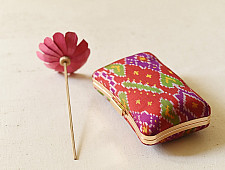 A pocket full of joy ~ Patola Clutch Purse / Red Sling Bag