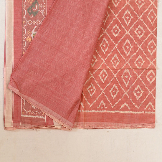 shop Patola cotton Handwoven Saree - Light Pink