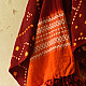 Kutchi Bhujodi Weaving - Bandhani ( Tie-dyed ) Woolen Shawl - Maroon