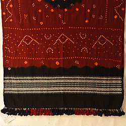  Winter's Call ❁ Bandhani Bhujodi Shawl - Maroon