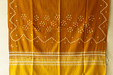 Winter's Call ❁ Tie & Dyed | Kutchi Bhujodi Weaving - Bandhani ( Tie-dyed ) Woolen Shawl - Mustard Yellow
