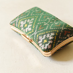 A pocket full of joy ~ Patola Clutch Purse / Sling Green Bag