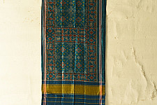 Rasika . रसिका ~ Handloom Patola Silk Cotton Stole - Rama Blue