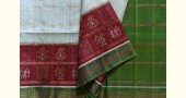shop Patola Silk Handwoven saree White & Red