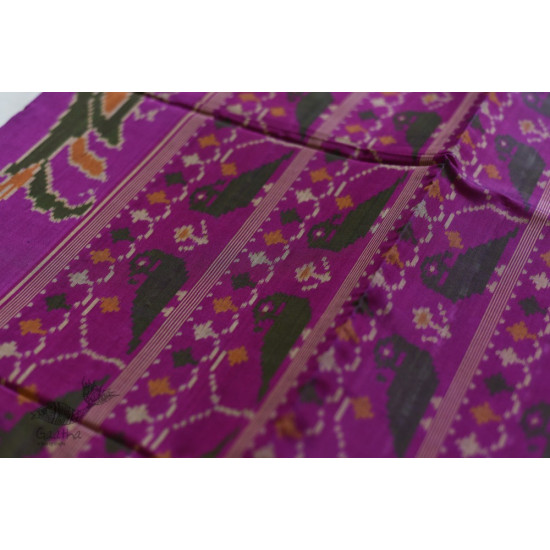 shop Patola Silk Handwoven saree Purple Pink 