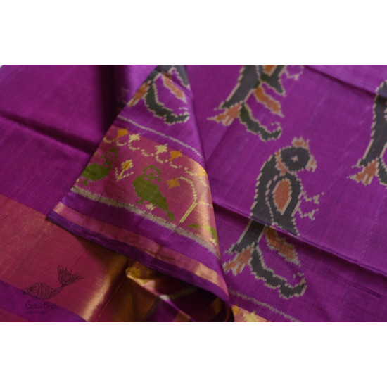 shop Patola Silk Handwoven saree Purple Pink 