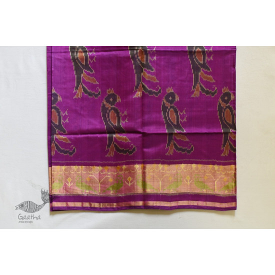 shop Patola Silk Handwoven saree Purple Pink 