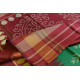 shop Patola Silk Handwoven saree Red & Green