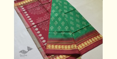 Champa - Chakli . चंपा - चकली | Silk Patola Saree - Red & Green