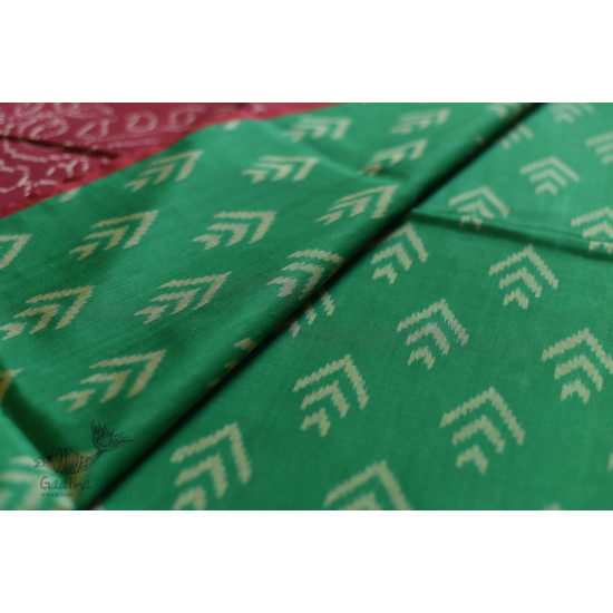 shop Patola Silk Handwoven saree Red & Green