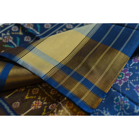 shop Patola Silk Handwoven Blue saree