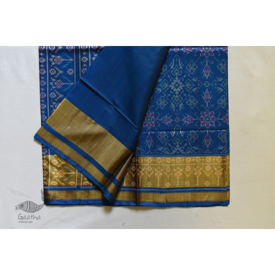 shop Patola Silk Handwoven Blue saree