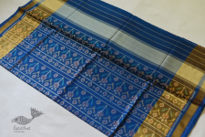 Champa - Chakli . चंपा - चकली | Silk Patola Saree - Blue