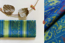 Champa - Chakli . चंपा - चकली | Silk Patola Saree - Blue & Green Dhoop Chhaon