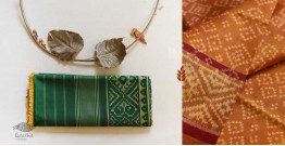 Champa - Chakli . चंपा - चकली | Silk Patola Saree - Golden / Orange Ganga Jamuna Style Patola