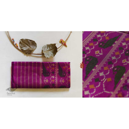 shop Patola Silk Handwoven saree Purple Pink 