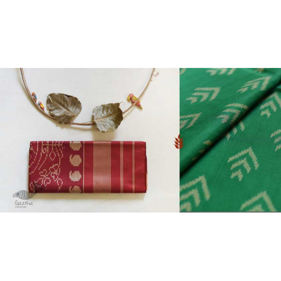 shop Patola Silk Handwoven saree Red & Green