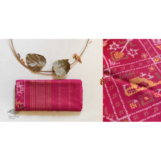 exclusive silk handwoven narikunj partola pink saree with heavy pallu