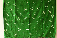Winter's Call ❁ Tie & Dyed | Kutchi Bhujodi Weaving - Bandhani ( Tie-dyed ) Woolen Shawl - Green