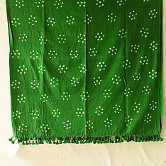 Winter's Call ❁ Tie & Dyed | Kutchi Bhujodi Weaving - Bandhani ( Tie-dyed ) Woolen Shawl - Green