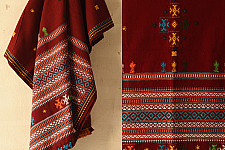 Winter's Call ❁ Kutchi Embroidered Mirror Work - Woolen Shawl