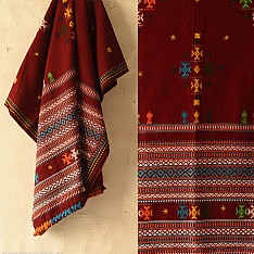 Winter's Call ❁ Kutchi Embroidered Mirror Work - Woolen Shawl