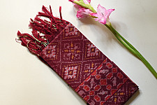 Rasika . रसिका ~ Handloom Patola Silk Cotton Stole - Maroon