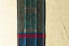 Rasika . रसिका ~ Handloom Patola Silk Cotton Stole - Turquoise Blue