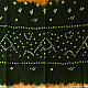 Kutchi Bhujodi Weaving - Bandhani ( Tie-dyed ) Woolen Shawl - Green & Orange