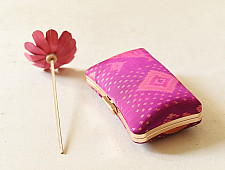 A pocket full of joy ~ Patola Silk Clutch Purse / Sling Bag - Purple