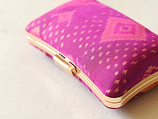 A pocket full of joy ~ Patola Silk Clutch Purse / Sling Bag - Purple