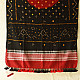 Kutchi Bhujodi Weaving - Bandhani ( Tie-dyed ) Woolen Shawl -  Black & Red
