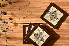 Joyance | Coaster - Set of Four - Cream & Brown