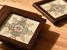 Joyance | Coaster - Set of Four - Cream & Brown