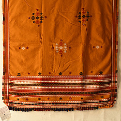 Winter's Call ❁ Woolen Shawl With Kutchi Mirror Work - Mustard Yellow