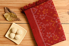 Vasant . वसंत ~ Woolen Patola Muffler ~ Maroon