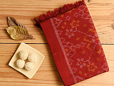 Vasant . वसंत ~ Woolen Patola Muffler ~ Maroon