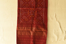 Vasant . वसंत ~ Woolen Patola Muffler ~ Maroon