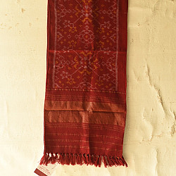 Vasant . वसंत ~ Woolen Patola Muffler ~ Maroon