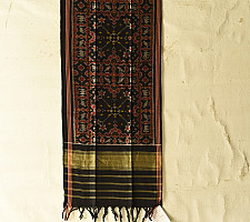 Rasika . रसिका ~ Handloom Patola Silk Cotton Stole - Black