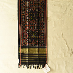 Rasika . रसिका ~ Handloom Patola Silk Cotton Stole - Black