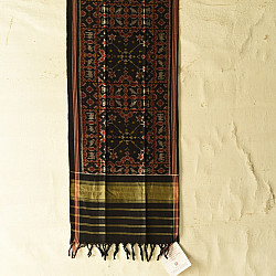 Rasika . रसिका ~ Handloom Patola Silk Cotton Stole - Black