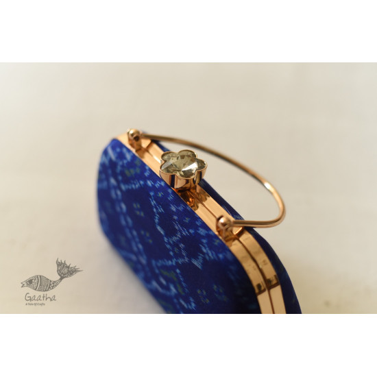 shop handmade Patola Silk Purse / Sling Blue Bag