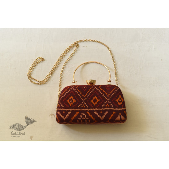 shop Patola Silk Purse / Sling Maroon Bag