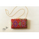 shop Patola Silk Clip Clutch / Ikat Sling Handbag - Red & Green