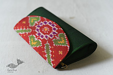 A pocket full of joy ~ Patola Clutch Purse - Green & Red 