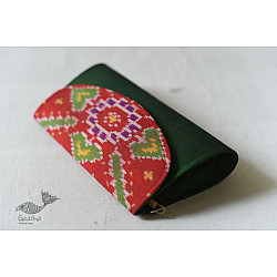 A pocket full of joy ~ Patola Clutch Purse - Green & Red 